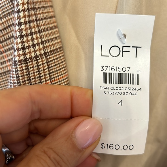 NWT Loft Brown Plaid Blazer - Picture 2 of 4